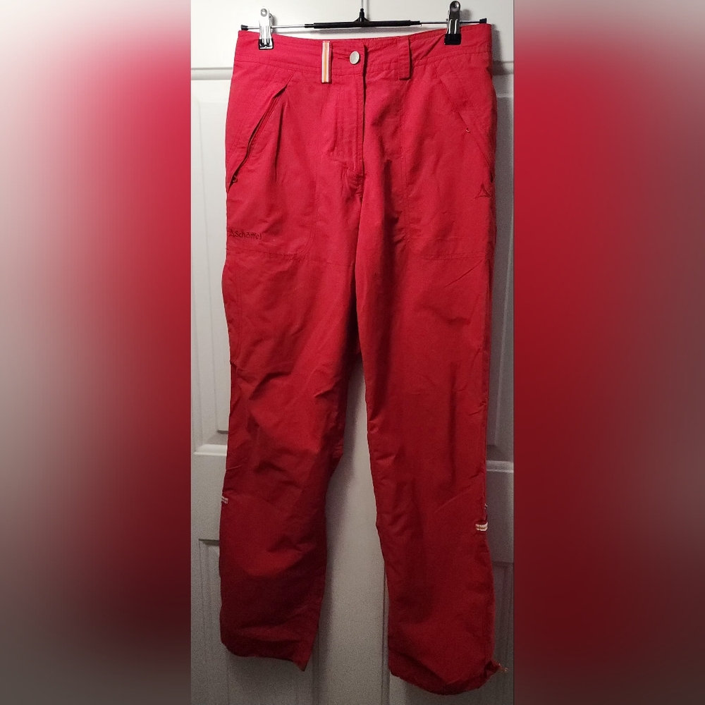 Schoffel Vibrant Red Cargo Ski Pants with Tapered Leg Size 6